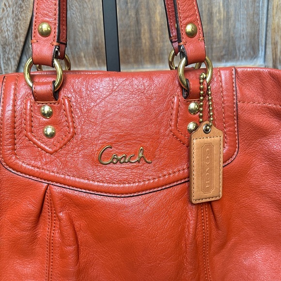 Coach F19243 Ashley Burt Orange Tangerine Leather Satchel Shoulder Handbag - Picture 2 of 16